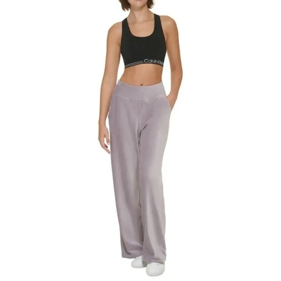 Calvin Klein Performance Pants - Calvin Klein Performance Women's Wide-Leg Velour Pants